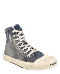Balenciaga Mens Paris Denim High-Top Sneakers