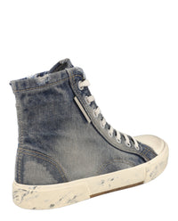 Balenciaga Mens Paris Denim High-Top Sneakers