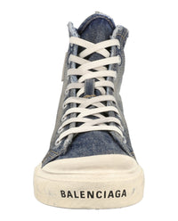 Balenciaga Mens Paris Denim High-Top Sneakers
