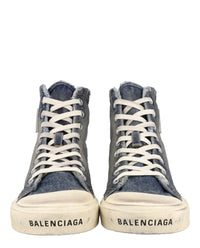 Balenciaga Mens Paris Denim High-Top Sneakers