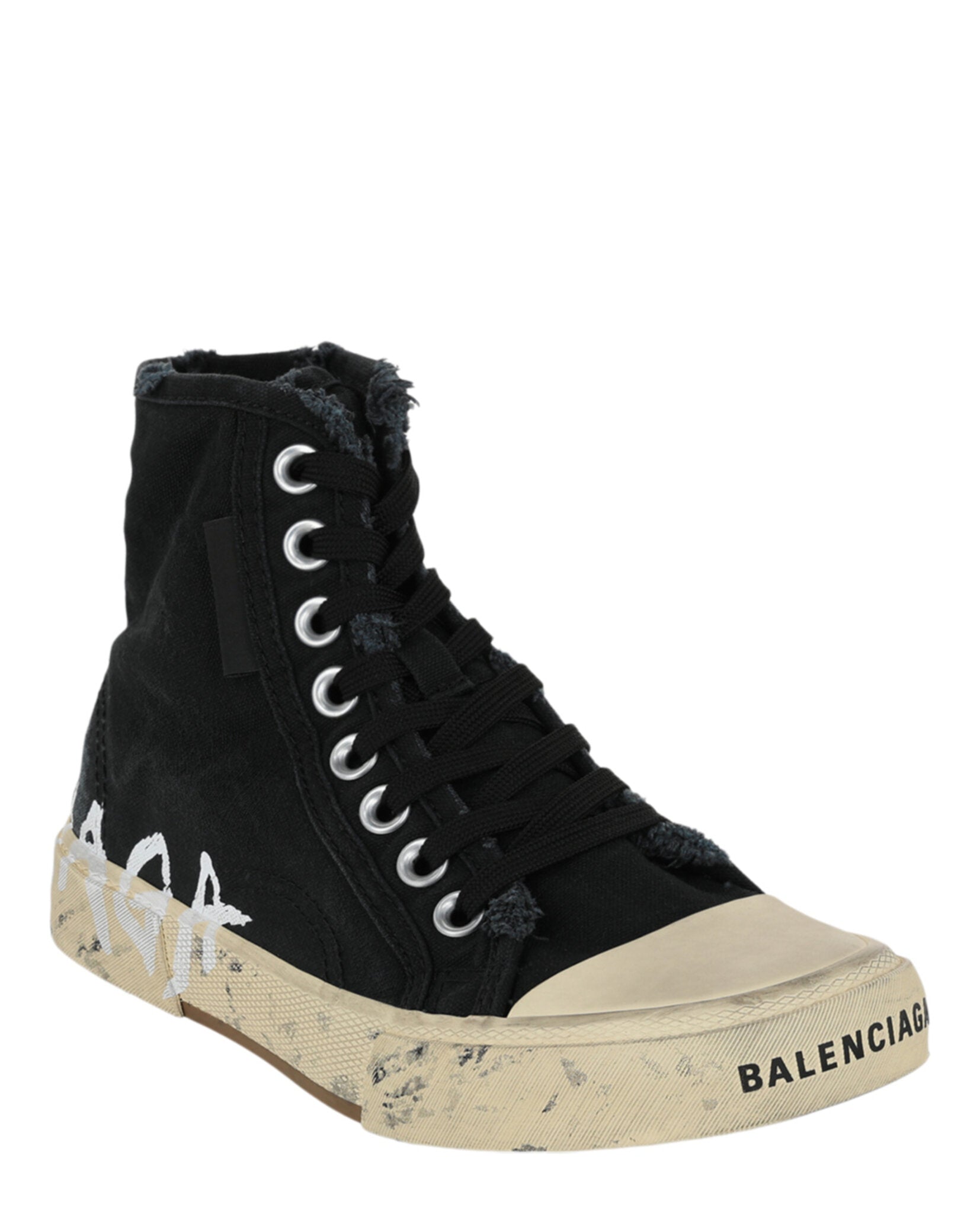 Balenciaga Womens Paris Graffiti High-Top Sneakers