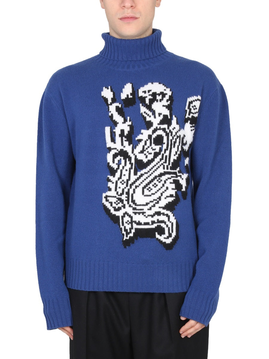 Etro Men Inlaid Jacquard Turtleneck Sweater