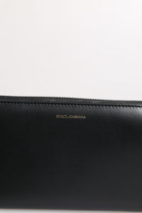 Dolce & Gabbana Dolce & Gabbana Black Blue Exotic Leather Embossed Continental Men's Wallet