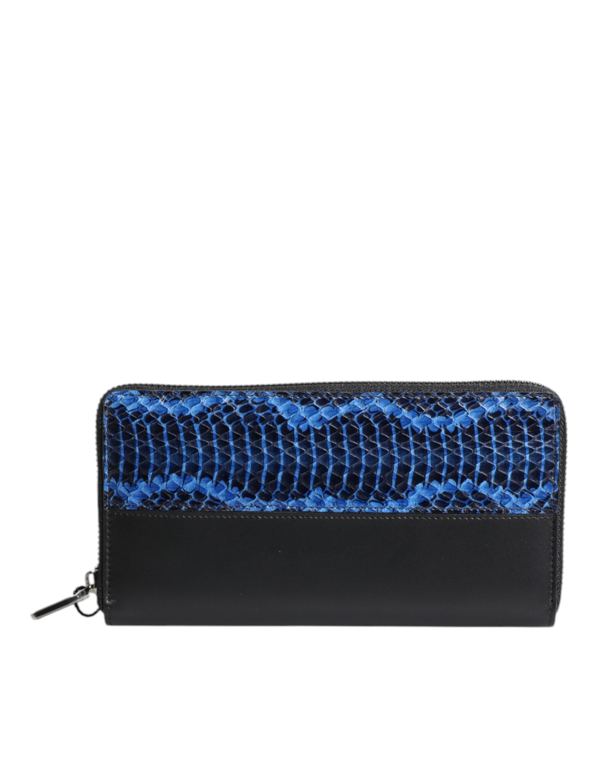 Dolce & Gabbana Dolce & Gabbana Black Blue Exotic Leather Embossed Continental Men's Wallet