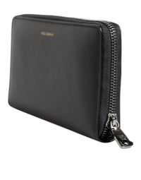 Dolce & Gabbana Dolce & Gabbana Black Blue Exotic Leather Embossed Continental Men's Wallet