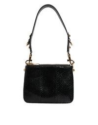 Dolce & Gabbana Black Exotic Leather Shoulder Sling Clutch Women's Bag