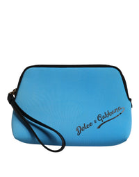 Dolce & Gabbana Blue DG Logo Print Clutch Zip Borse Pouch Women's Bag (Pre-Loved)