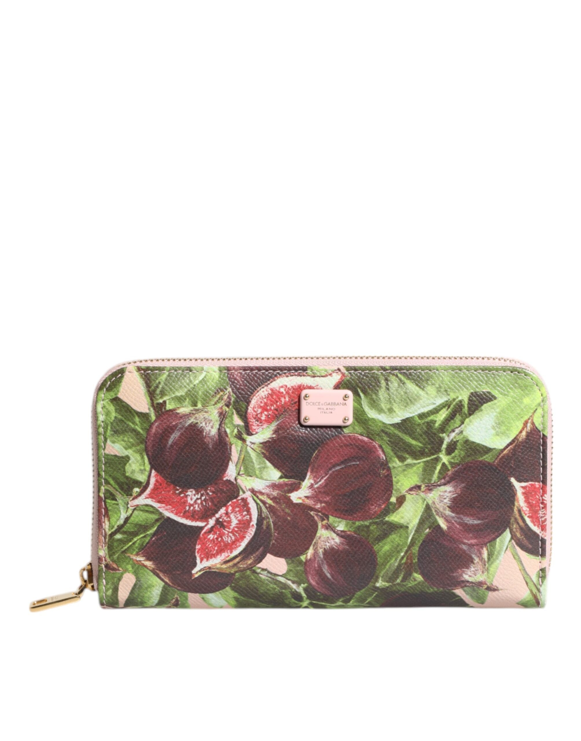 Dolce & Gabbana Dolce & Gabbana Multicolor Fig Fruit Dauphine Leather Zip Around Continental Women's Wallet