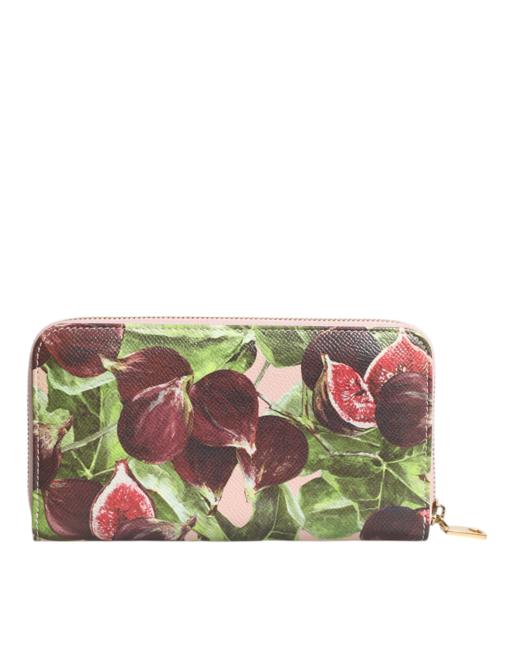 Dolce & Gabbana Dolce & Gabbana Multicolor Fig Fruit Dauphine Leather Zip Around Continental Women's Wallet
