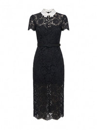 Self-portrait Self-Portrait Women Lace Contrast Collar Midi Dress