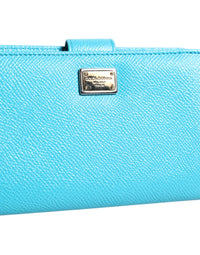 Dolce & Gabbana Dolce & Gabbana Light Blue Leather Bifold Continental Clutch Women's Wallet
