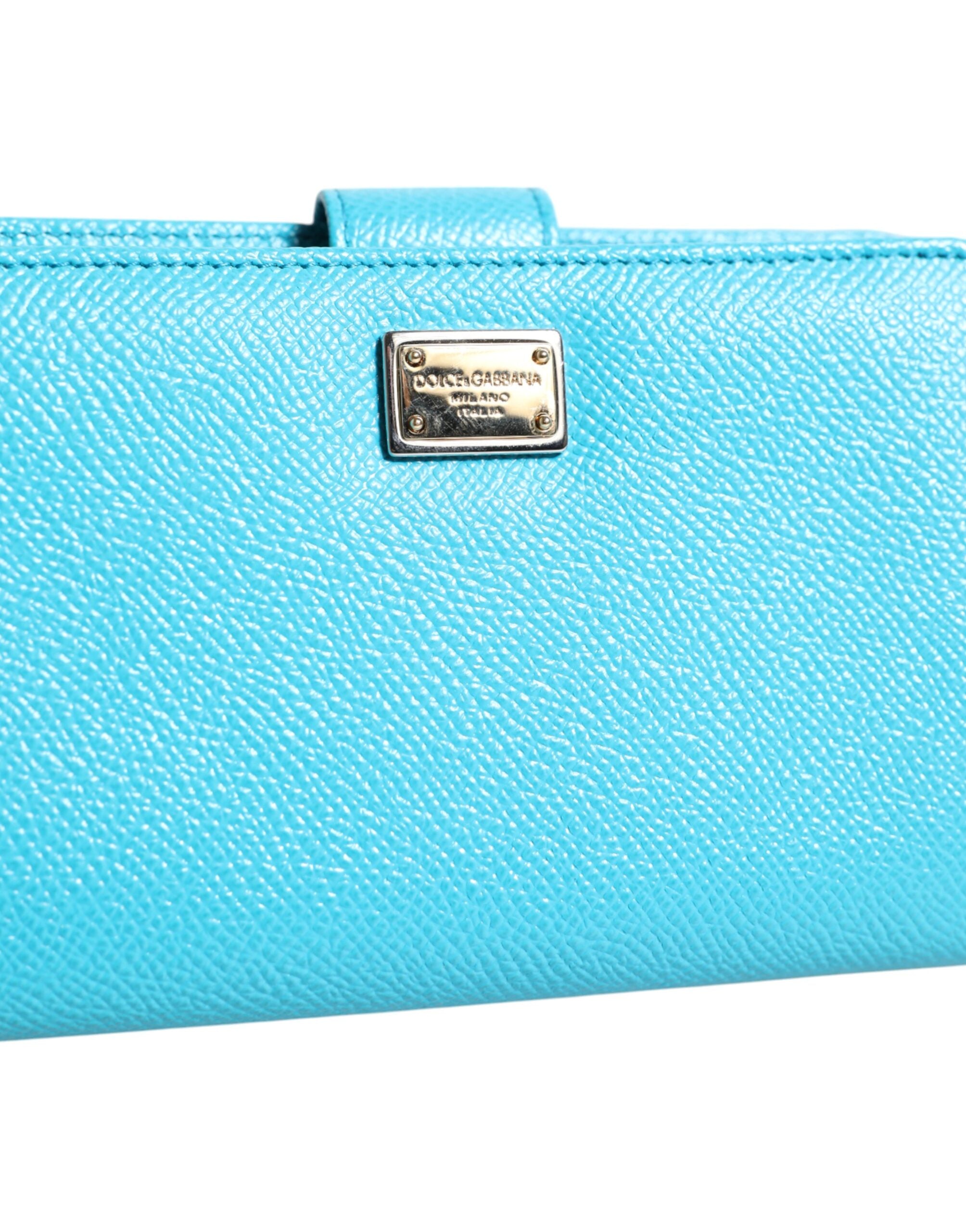Dolce & Gabbana Dolce & Gabbana Light Blue Leather Bifold Continental Clutch Women's Wallet