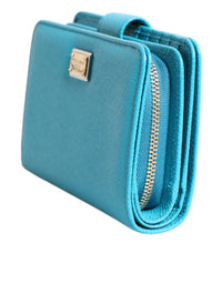 Dolce & Gabbana Dolce & Gabbana Light Blue Leather Bifold Continental Clutch Women's Wallet