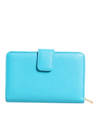 Dolce & Gabbana Dolce & Gabbana Light Blue Leather Bifold Continental Clutch Women's Wallet