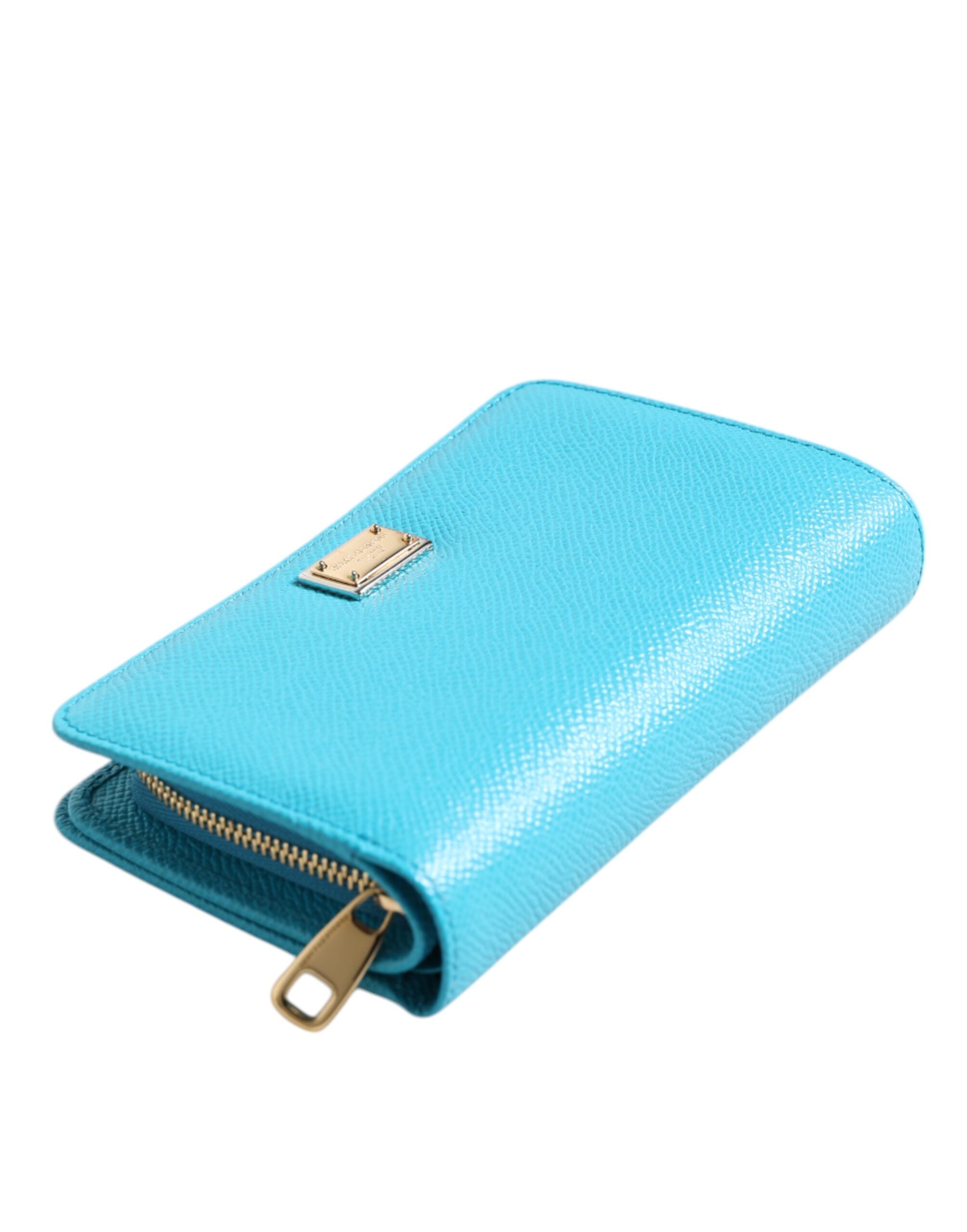 Dolce & Gabbana Dolce & Gabbana Light Blue Leather Bifold Continental Clutch Women's Wallet