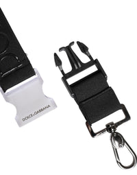 Dolce & Gabbana Dolce & Gabbana Black Stretch Polyester Rubberised DG Logo Men's Keychain