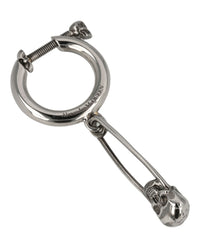 Alexander McQueen Mens Skull Safety Pin Single Earring Silver