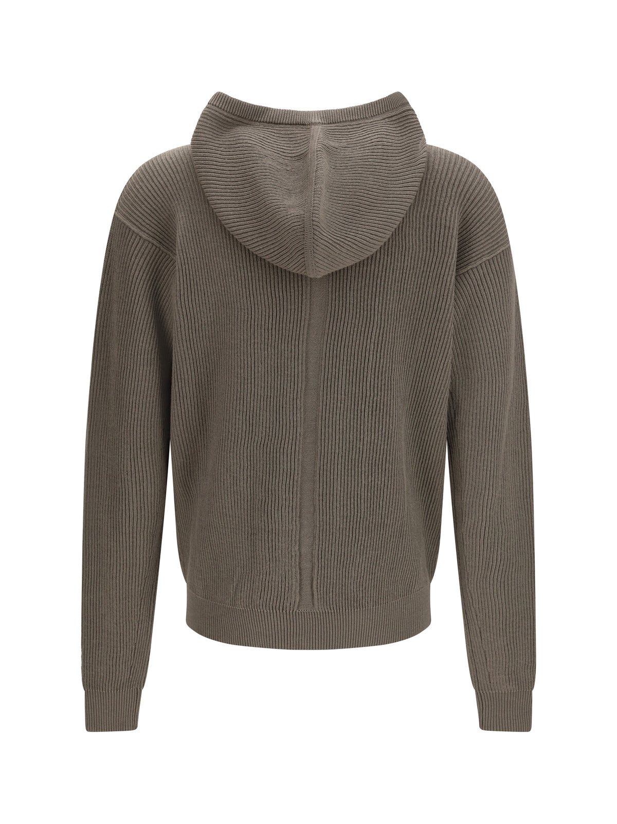 RICK OWENS Rick Owens Men Ribbed Virgin Wool Knit Hoodie
