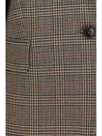 Max Mara Studio Women Checked Pattern Wool Blazer