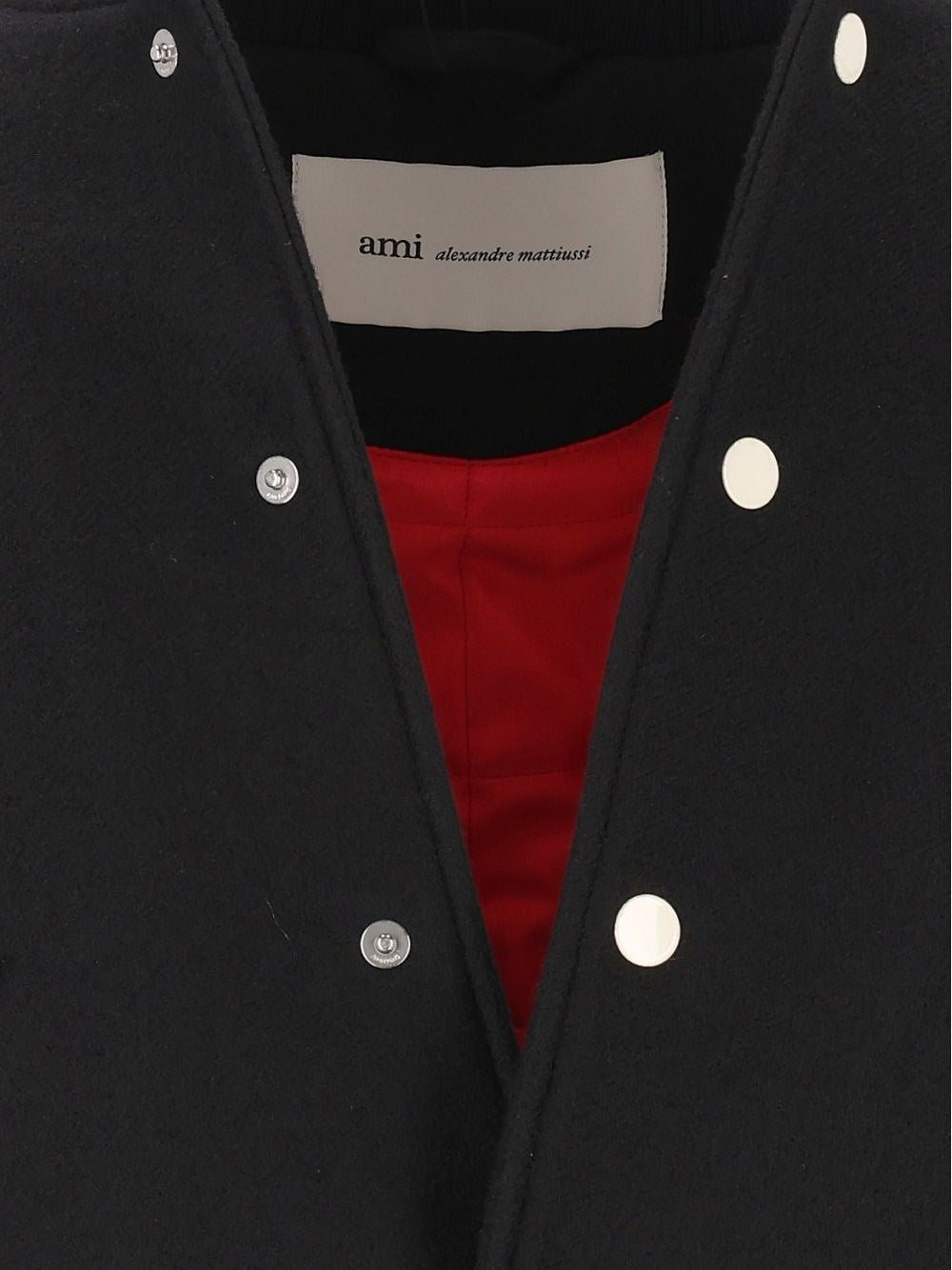 Ami Ami Men Padded Wool And Leather Teddy Jacket