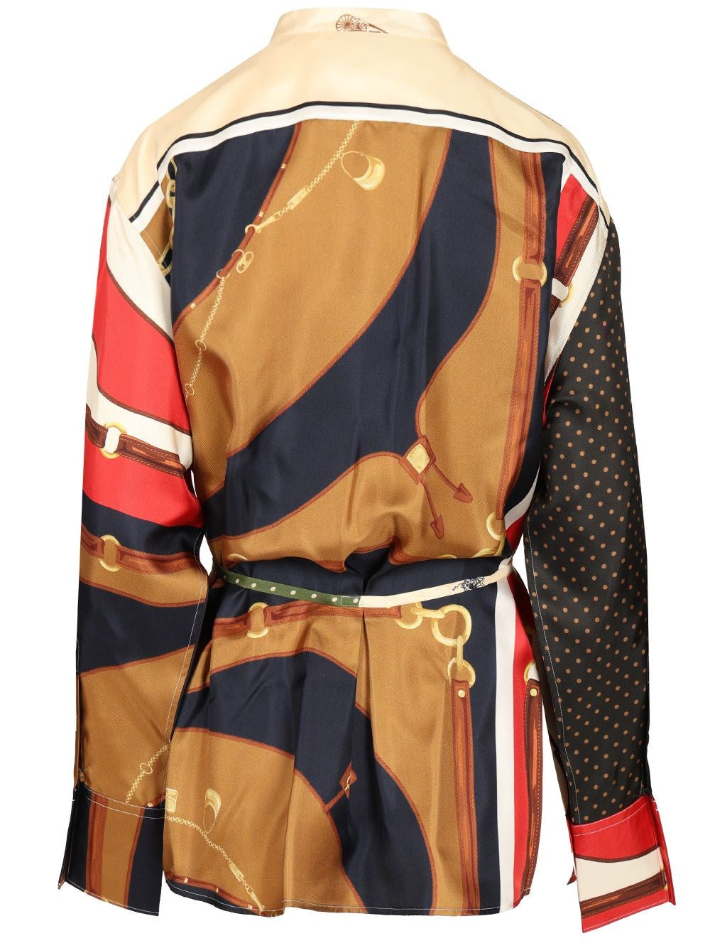 Celine Women Loose-Fitting Shirt In Printed Silk Twill