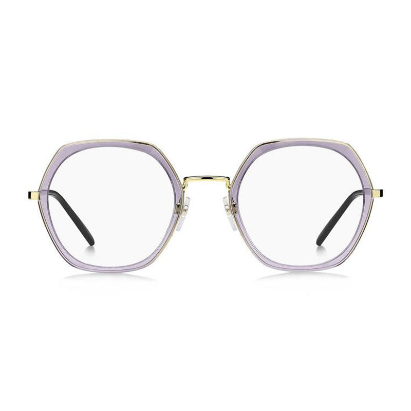 Marc Jacobs Eyeglasses Geometric Full Rim, Lilac/Gold Frame and Clear Demo Lenses Lens MARC7000BIA00