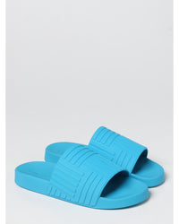 Bottega Veneta Pool Slides Rubber Casual Slides Men Turquoise Sandals