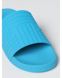 Bottega Veneta Pool Slides Rubber Casual Slides Men Turquoise Sandals