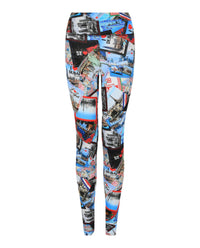 Balenciaga Womens Allover Cities High-Rise Leggings