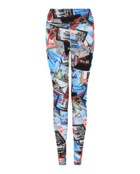 Balenciaga Womens Allover Cities High-Rise Leggings