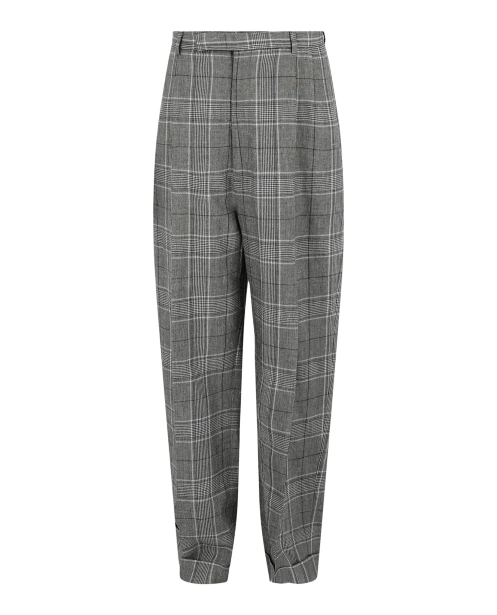 Gucci Mens Tapered-Leg Plaid Trousers
