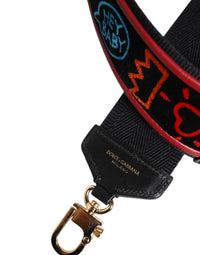 Dolce & Gabbana Dolce & Gabbana Black Cotton Printed Bag Shoulder Women's Strap