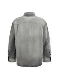 Off-White Men Diag Military Overshirt In Denim
