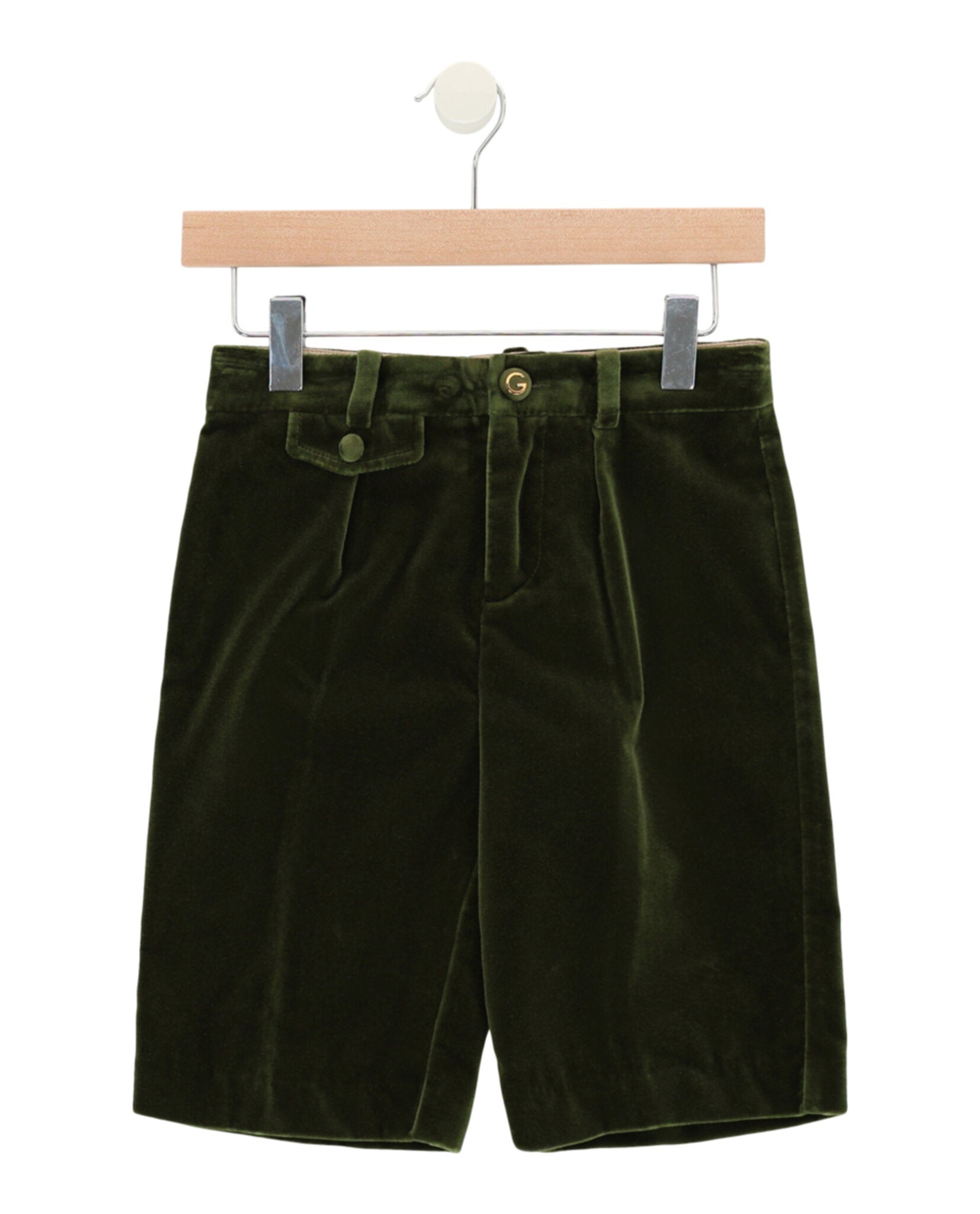 Gucci Boys Pleated Velvet Shorts