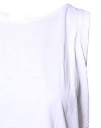 Dolce & Gabbana White Cotton Sleeveless Crew Neck Women's T-shirt
