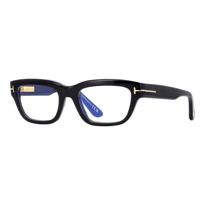 Tom Ford Tom Ford Eyeglasses Round Full Rim, Coloured Havana Frame and Clear/Blue-Light Block Lenses Lens FT6045-B055