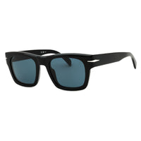 David Beckham Sunglasses Rectangle Full Rim, Black Frame and Blue Lens DB7099/S0807KU