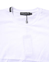 Dolce & Gabbana White Cotton Crew Neck Short Sleeves Women's T-shirt