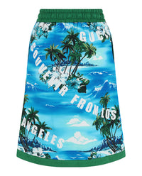 Gucci Womens Hawaiian Printed Knee-Length Skirt