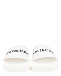 Balenciaga Unisex-Child Logo Pool Slides