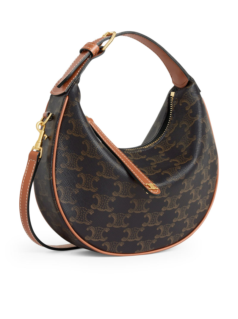 Celine Women Lulu Teen Bag In Triomphe Canvas And Calfskin