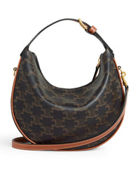 Celine Women Lulu Teen Bag In Triomphe Canvas And Calfskin