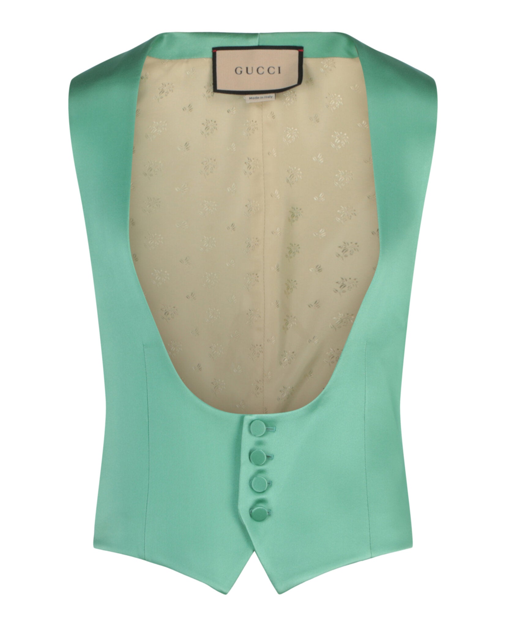 Gucci Mens Scoopneck Tailored Vest Green