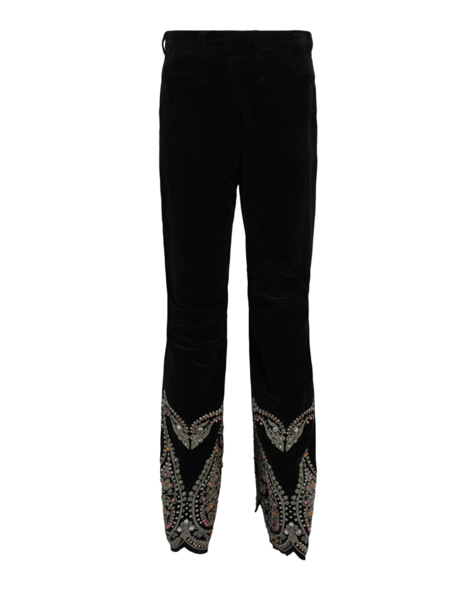 Gucci Mens Embroidered Velvet Pants