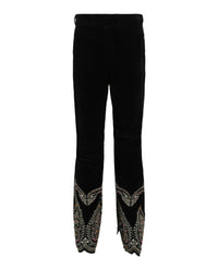 Gucci Mens Embroidered Velvet Pants