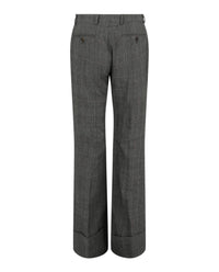Gucci Mens Plaid Flared-Leg Trousers