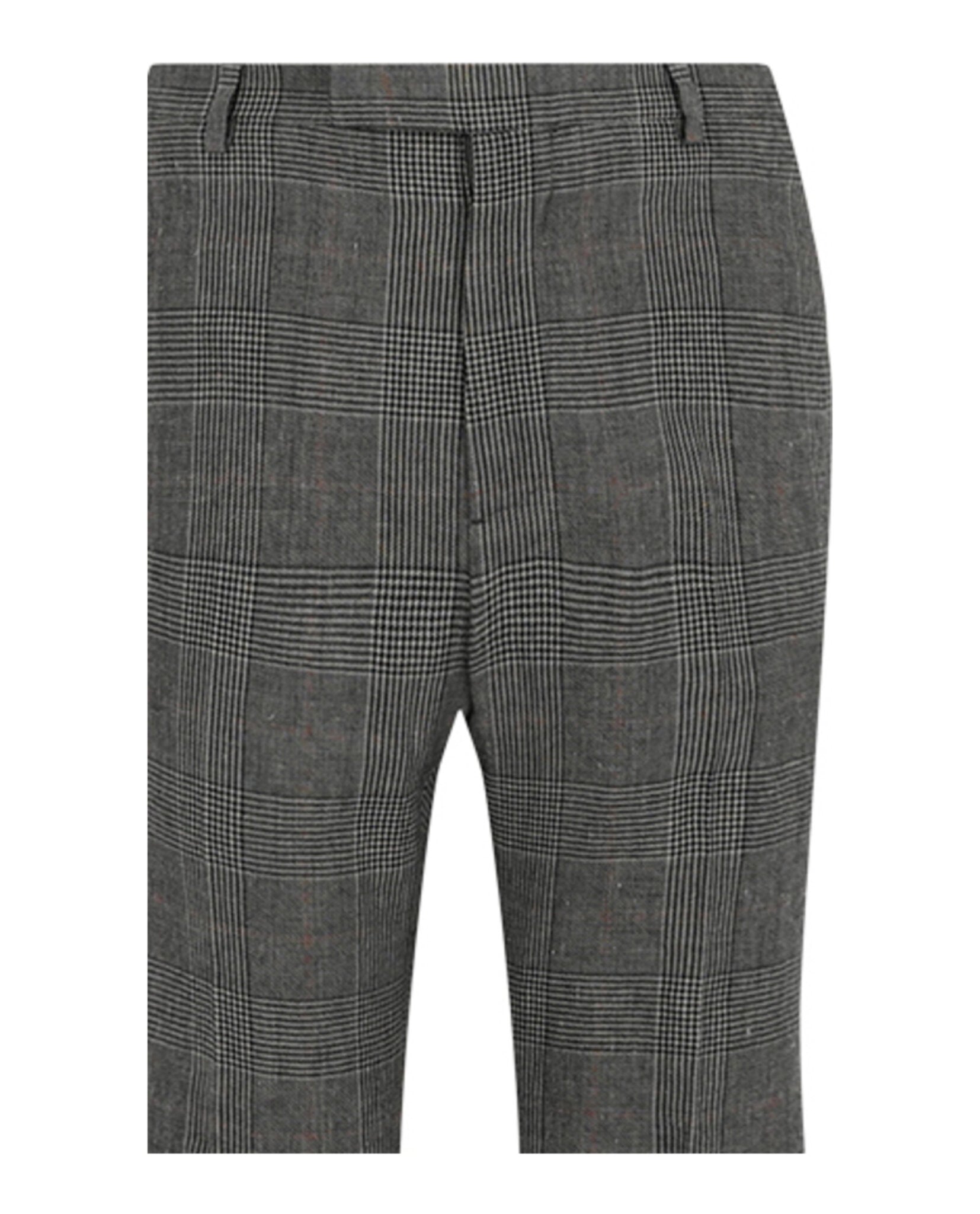 Gucci Mens Plaid Flared-Leg Trousers