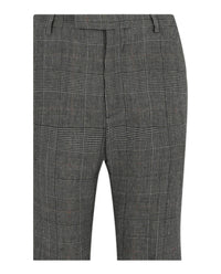 Gucci Mens Plaid Flared-Leg Trousers