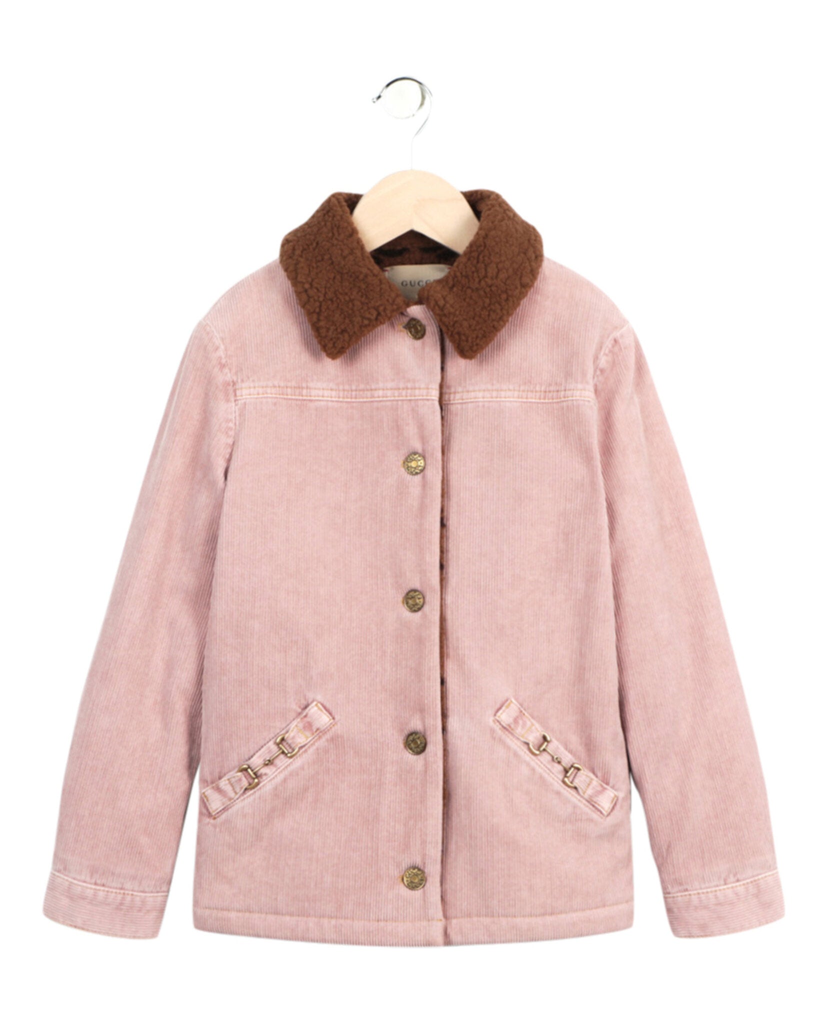 Gucci Girls Horsebit Cotton Corduroy Jacket