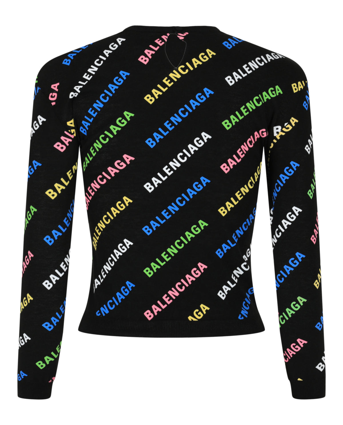Balenciaga Balenciaga Womens Allover Logo Cropped Sweater